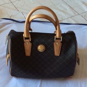 Rioni Signature Brown Small Boston Bag